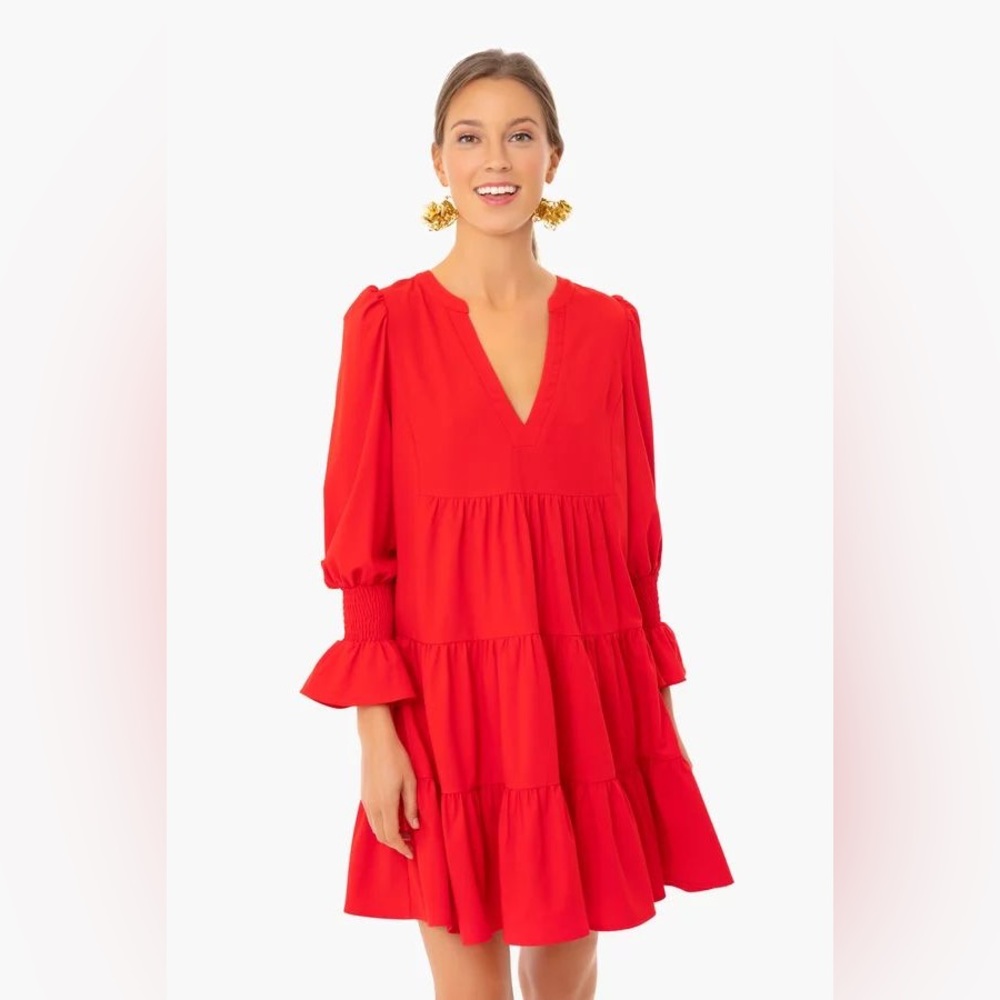 Tuckernuck Pomander Place Red Crepe Kenzo Dress - Medium